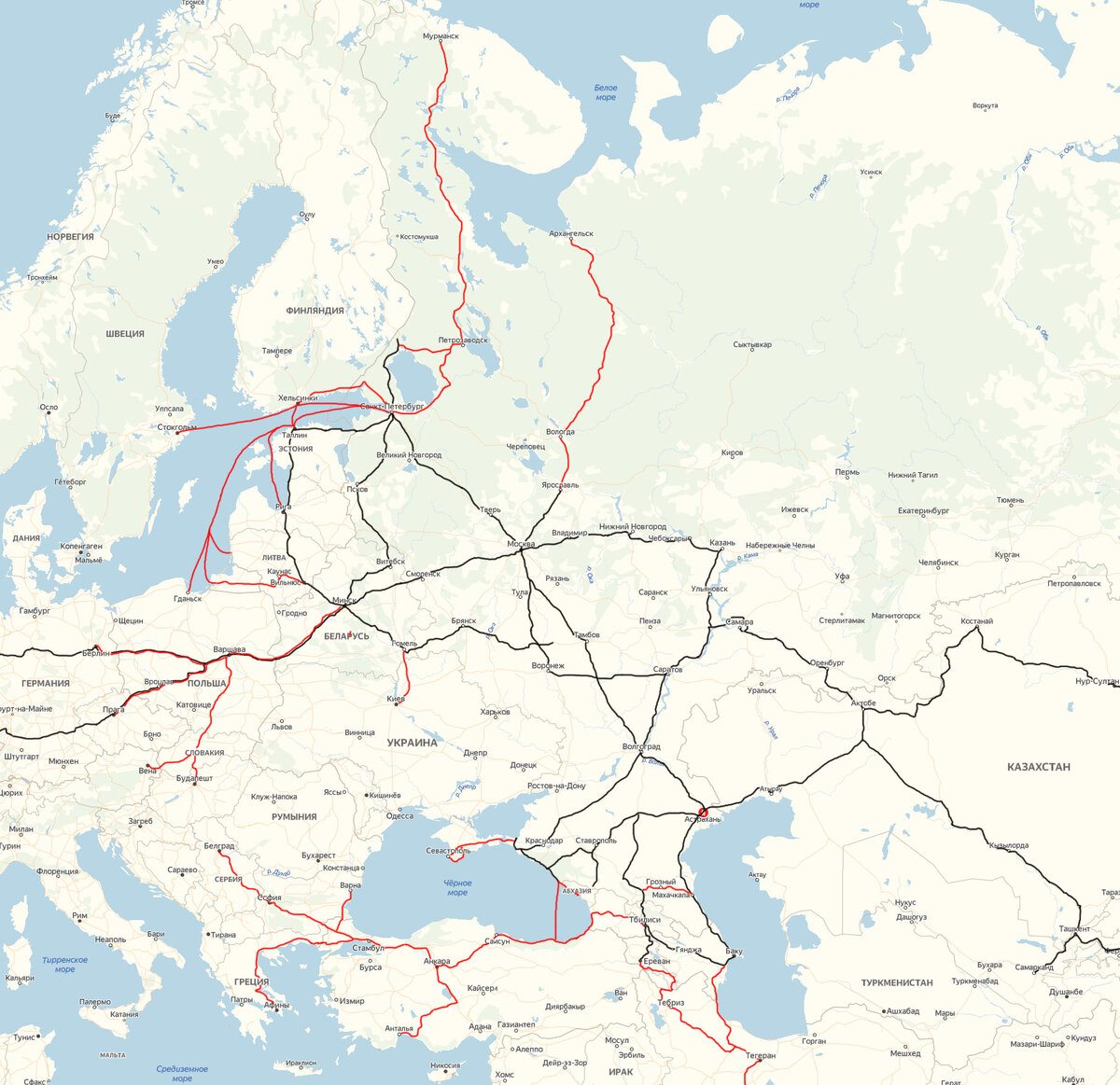 Маршруты, рассмотренные в 1 и 2 частях статьи