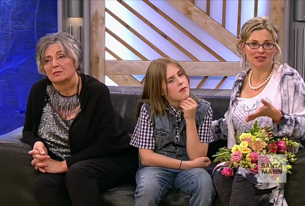 С мамой Татьяной  Шепелевой и сыном Кириллом, на передаче "Пусть говорят"