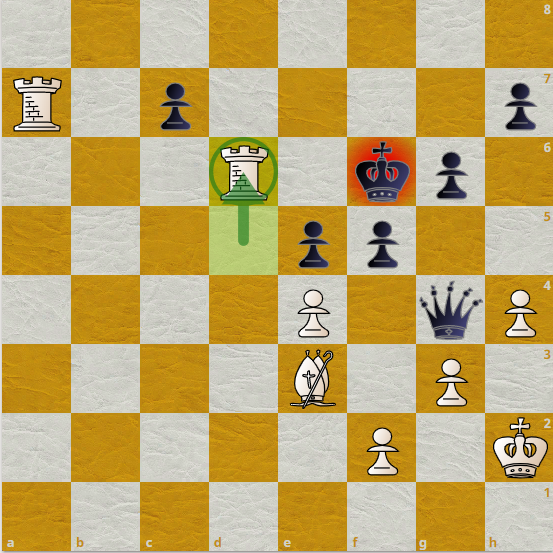 жертвуем ладью за слона. Как поступить черным?