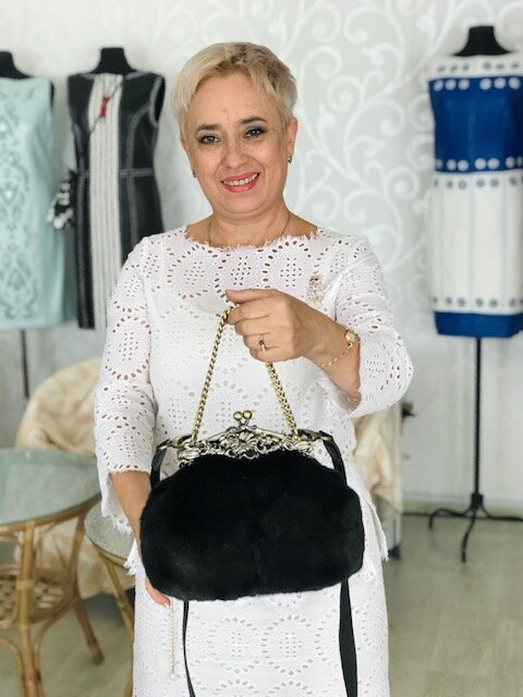 Сумка из кусочков меха в комплект к норковой куртке. Ателье Ирины Берзиной.