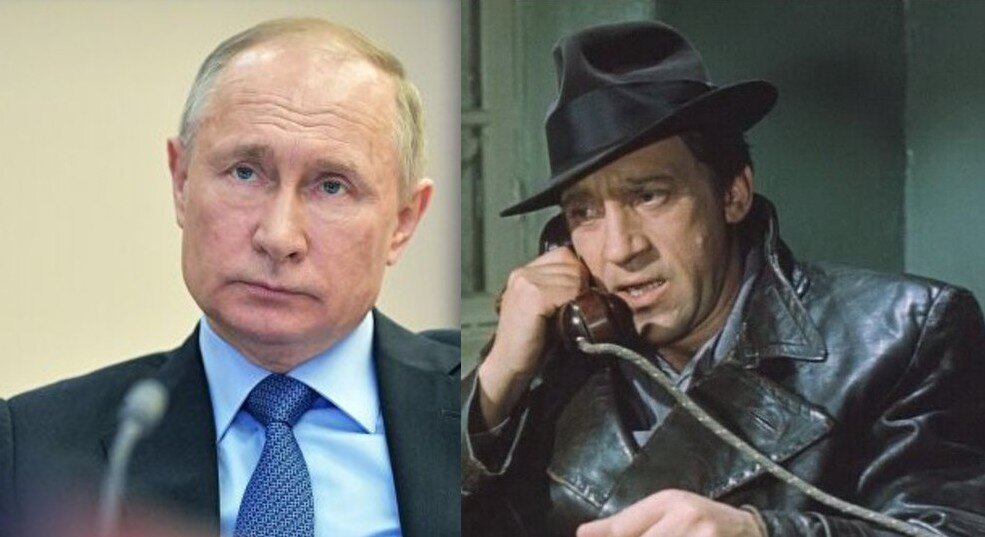 Коллаж из фото Владимира Путина и Глеба Жеглова