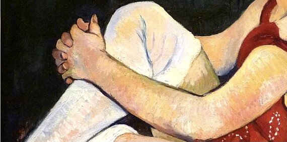 Фрагмент картины Сюзанны Валадон « Женщина в белых чулках»