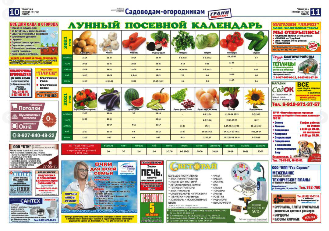 Лунный посадочный календарь на февраль 25
