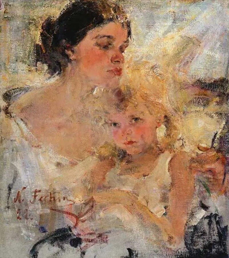 Миссис Фешина с дочерью.