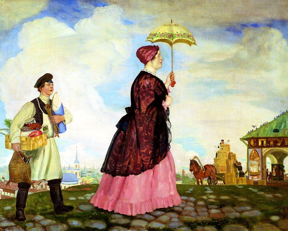 полотно Б.Кустодиева