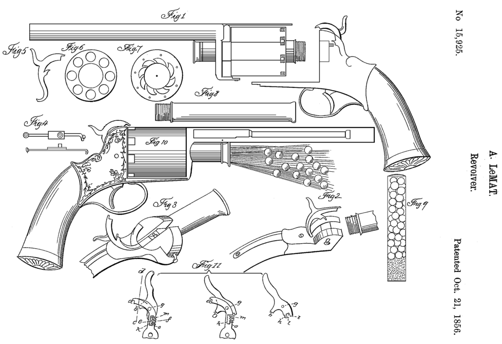 Револьвер Ле Ма. Рисунок из патента.