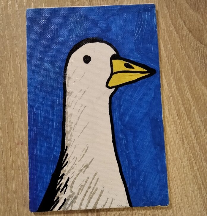 Тот самый оригинал картинки гуся с сайта Pikabu (автор - пользователь Dissent146)