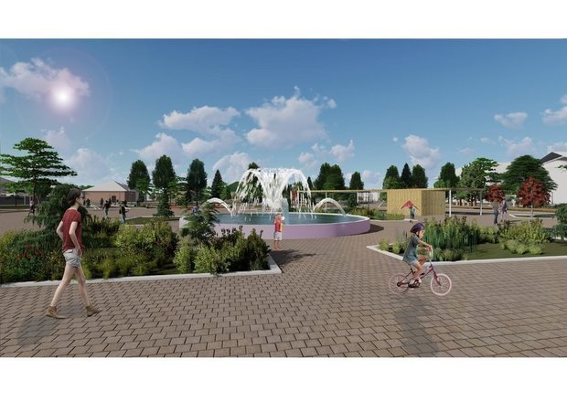 Одной из точек притяжения станет пешеходный светодинамический фонтан с зонами отдыха. предоставлено realnoevremya.ru park.tatar 