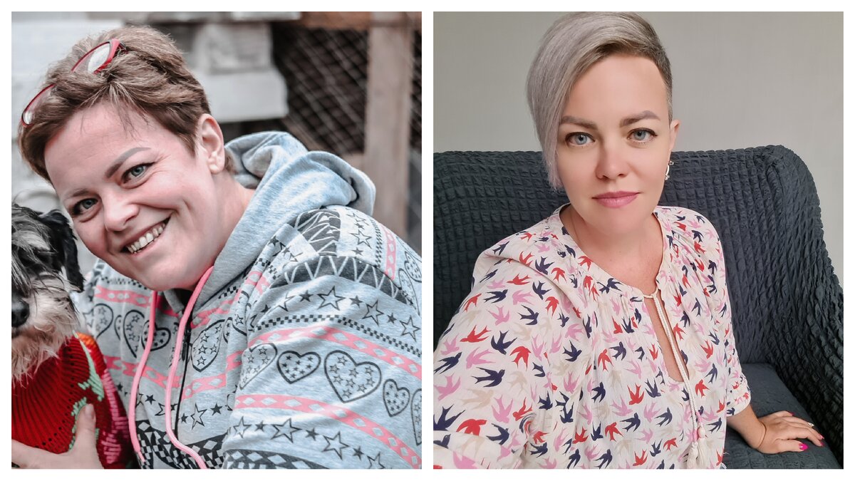 Катя, Автор канала, 2019/2023 год. Не скажу точно, сколько здесь разница по весу, но по внешности большая, согласитесь. Потому что полностью изменила свой режим питания 