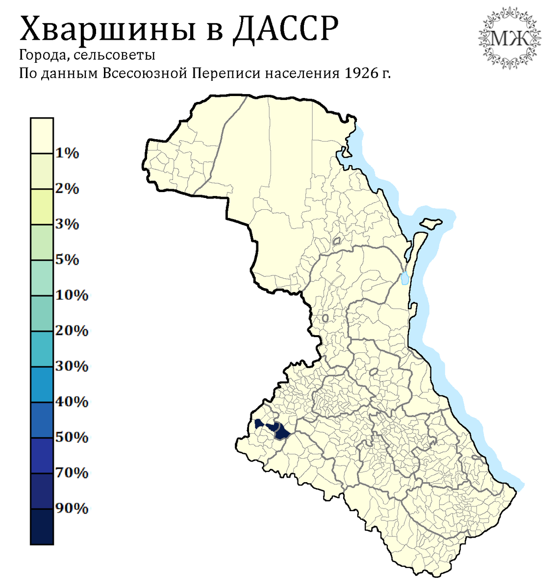 Карта дагестанской асср