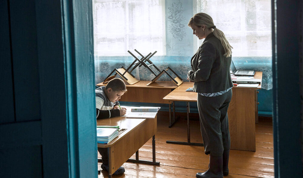 На уроке в сельской школе