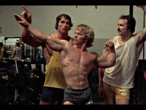 Уэс Браун и Джордж Калп на съемках "Качая железо" в 1975 году