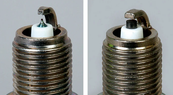 Иридиевая и обычная свеча