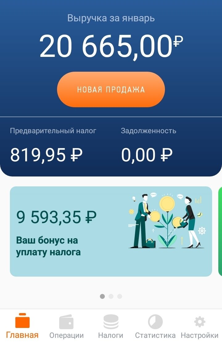 Скриншот из личного кабинета приложения "Мой налог"