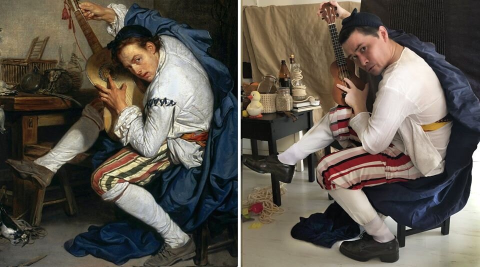 Жан-Батист Грёз, «Гитарист», 1757 г.
