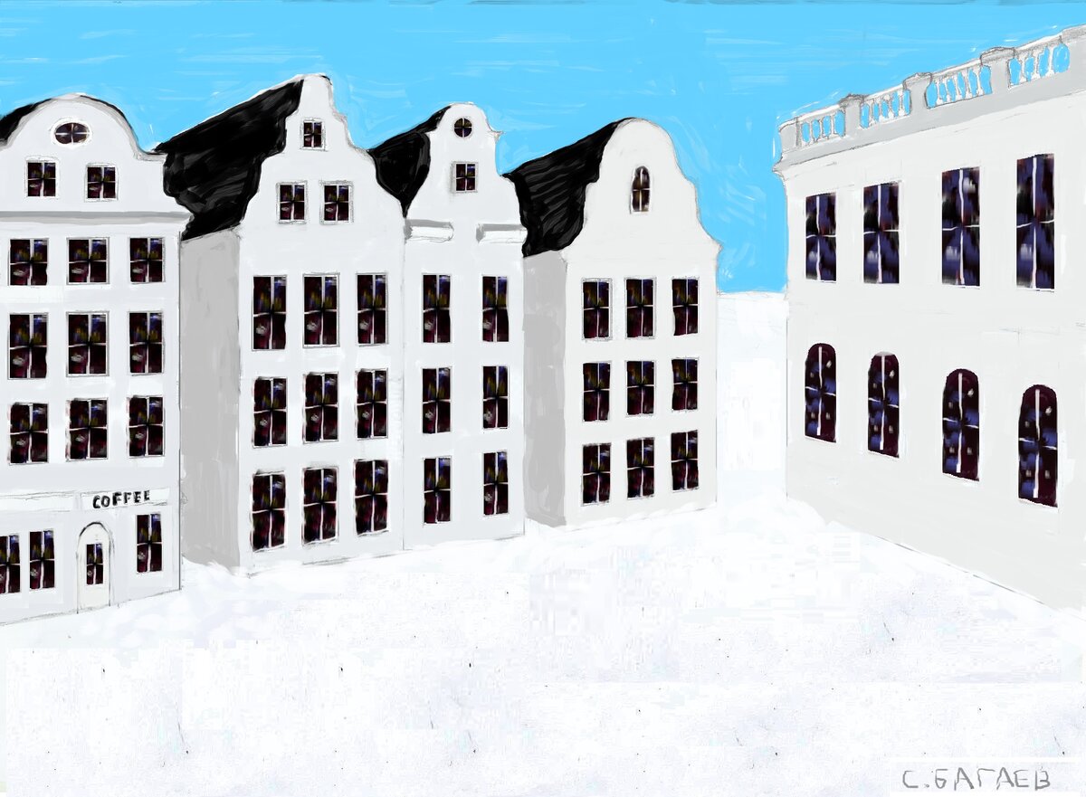 Городская площадь. Моё творение.