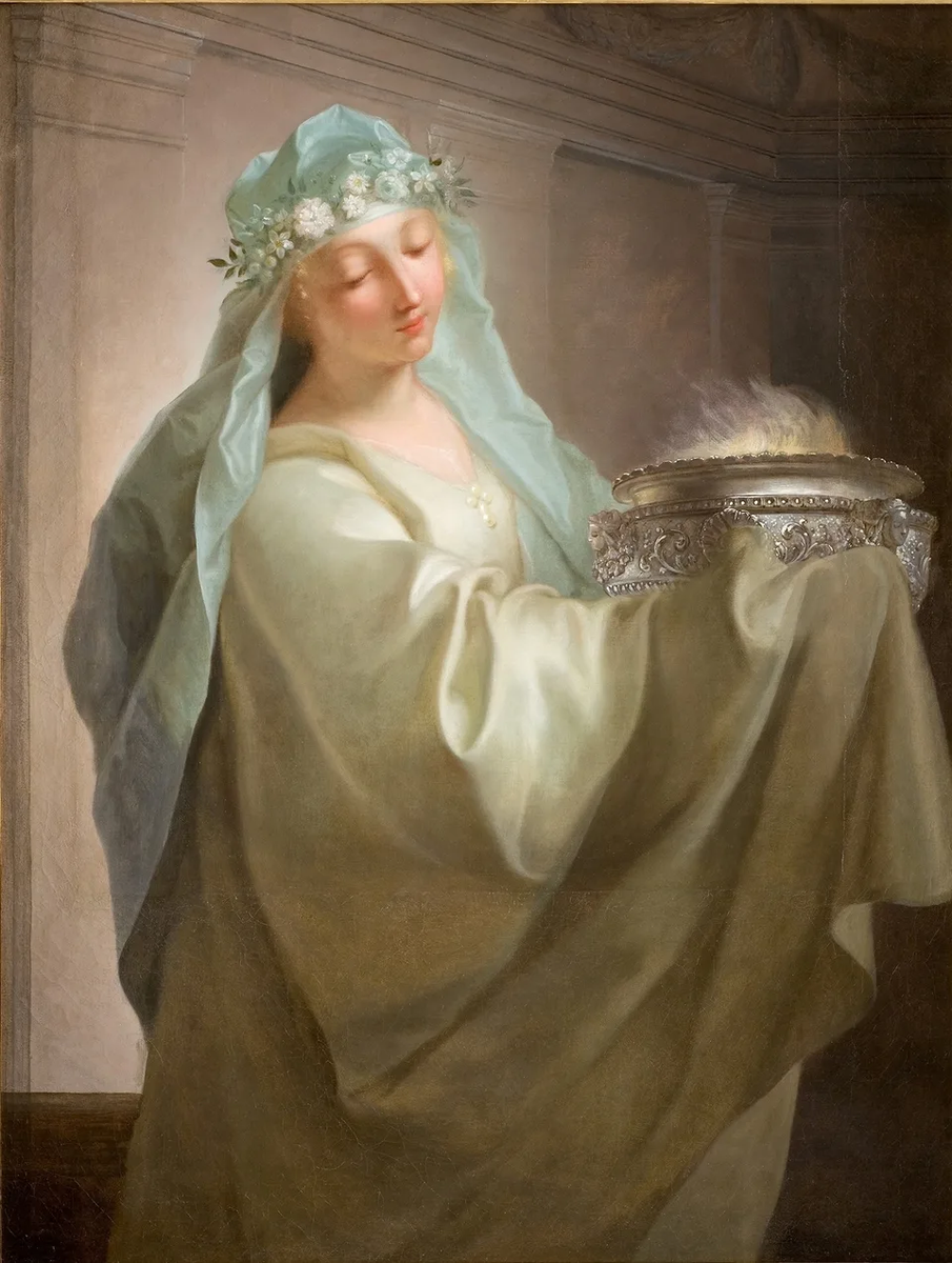 Жан Рау, "Весталка, несущая священный огонь", 1729 г., Монпелье, музей Фабре