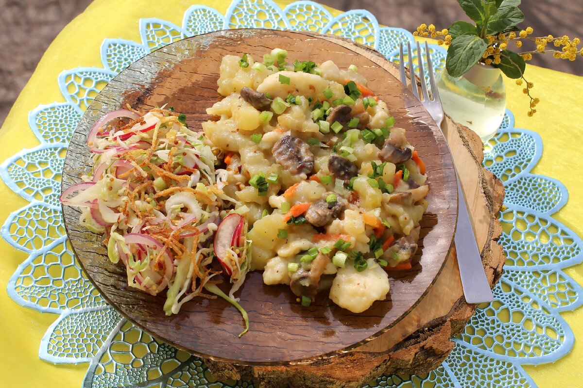 Украинские галушки с картошкой и грибами - пошаговый рецепт с фото