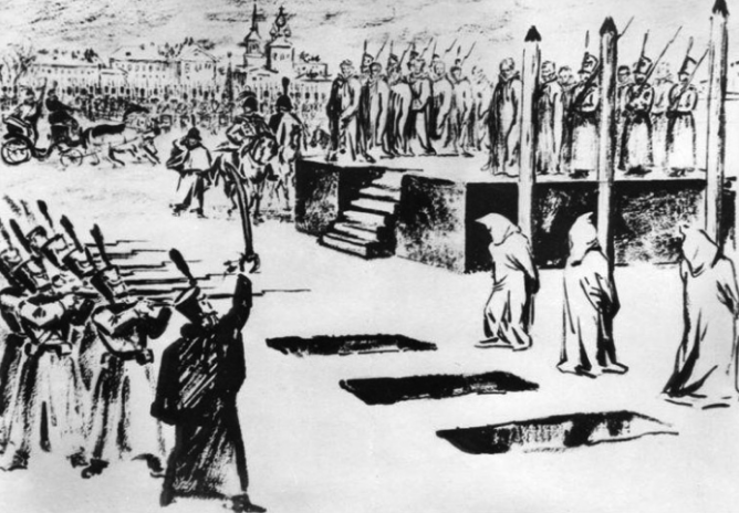 Казнь петрашевцев на Семёновском плацу