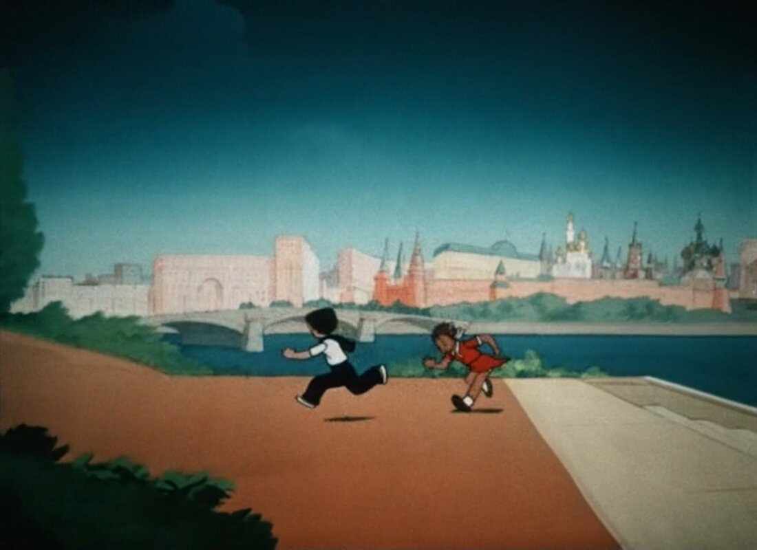 Кадр из мультфильма "Цветик-семицветик" (1948, реж. Михаил Цехановский)