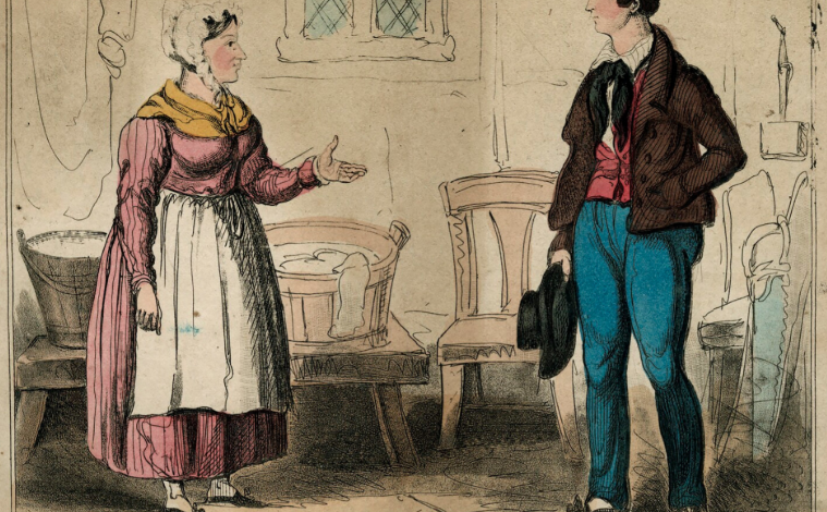 Эбигейл Мэри Аллен и Джеймс Аллен (Женский Муж); гравюра и акватинта ручного цвета Томаса Хауэлла Джонса ( ок. 1829). Предоставлено Национальной портретной галереей, Лондон