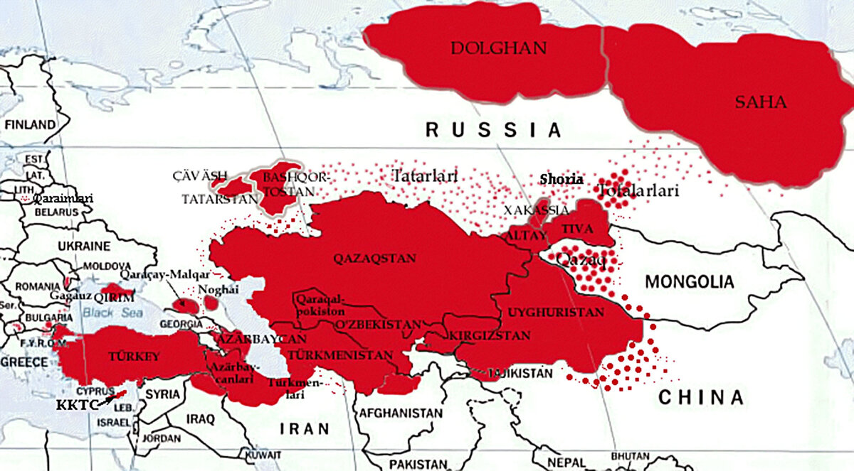 Карта тюркских народов россии