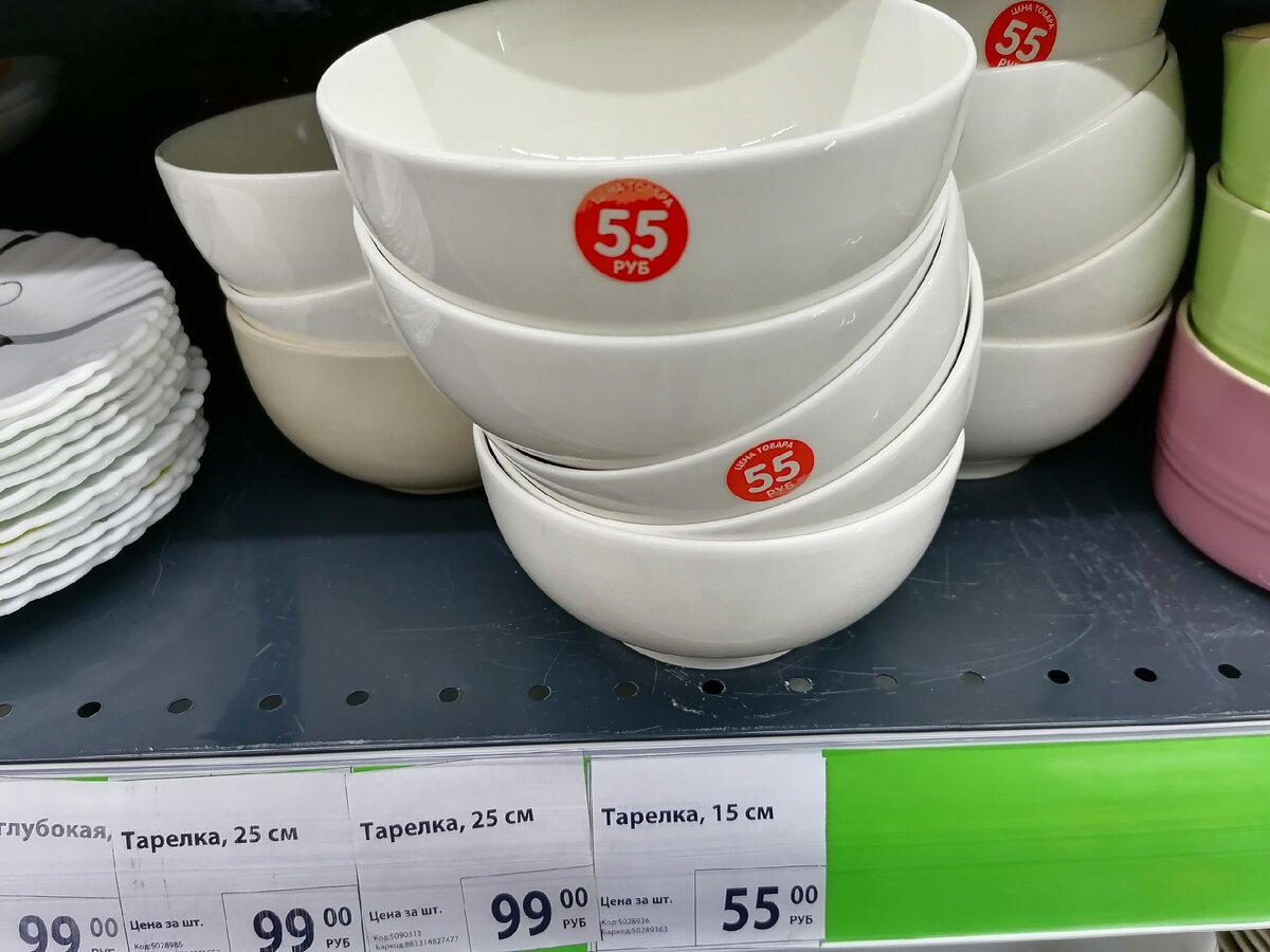 Тарелки из магазина Фикс Прайс.