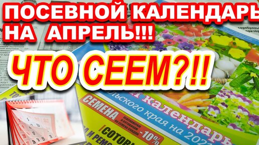 ЧТО ПОСЕЯТЬ В АПРЕЛЕ В САДУ И НА ОГОРОДЕ? ПОСЕВНОЙ КАЛЕНДАРЬ