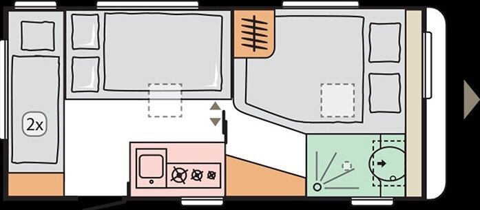 Планировка ADRIA Altea 472 PK ночью