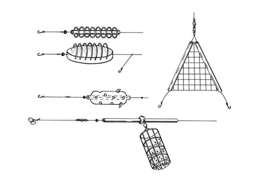Оснастка фидера с кормушкой. Схема фидерной оснастки с кормушкой на леща. Фидер донка оснастка. Схема оснастки фидерного удилища. Схема оснастки фидера с кормушкой.