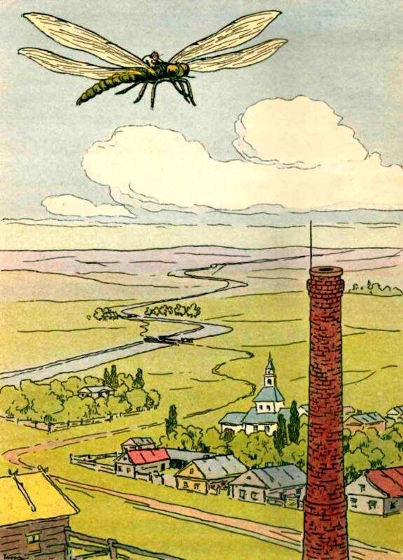 Иллюстрация к повести Михаила Новорусского "Приключения мальчика меньше пальчика". Изображение взято из открытых источников.