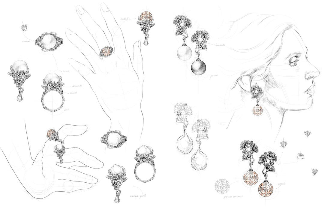 Эскизы украшений Милы Пиковой.