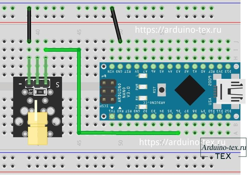 Схема подключения лазера к ардуино