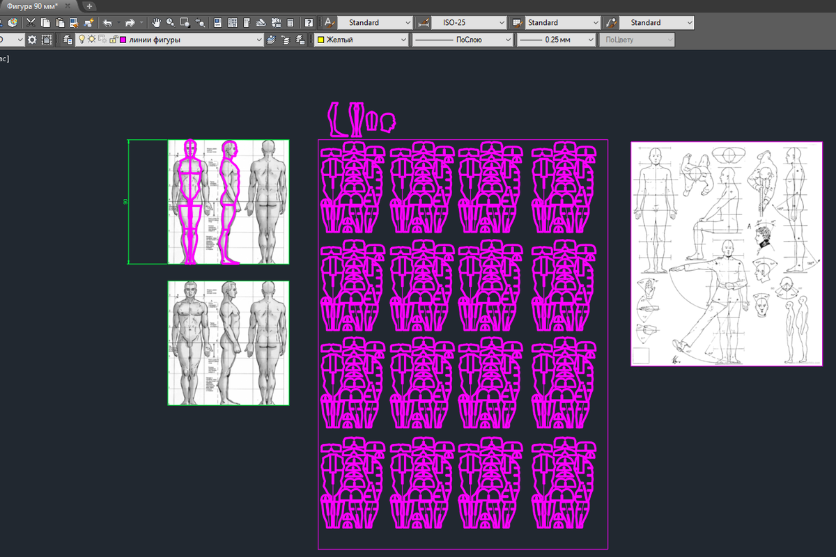 Рабочее пространство чертежа. Изображение автора.