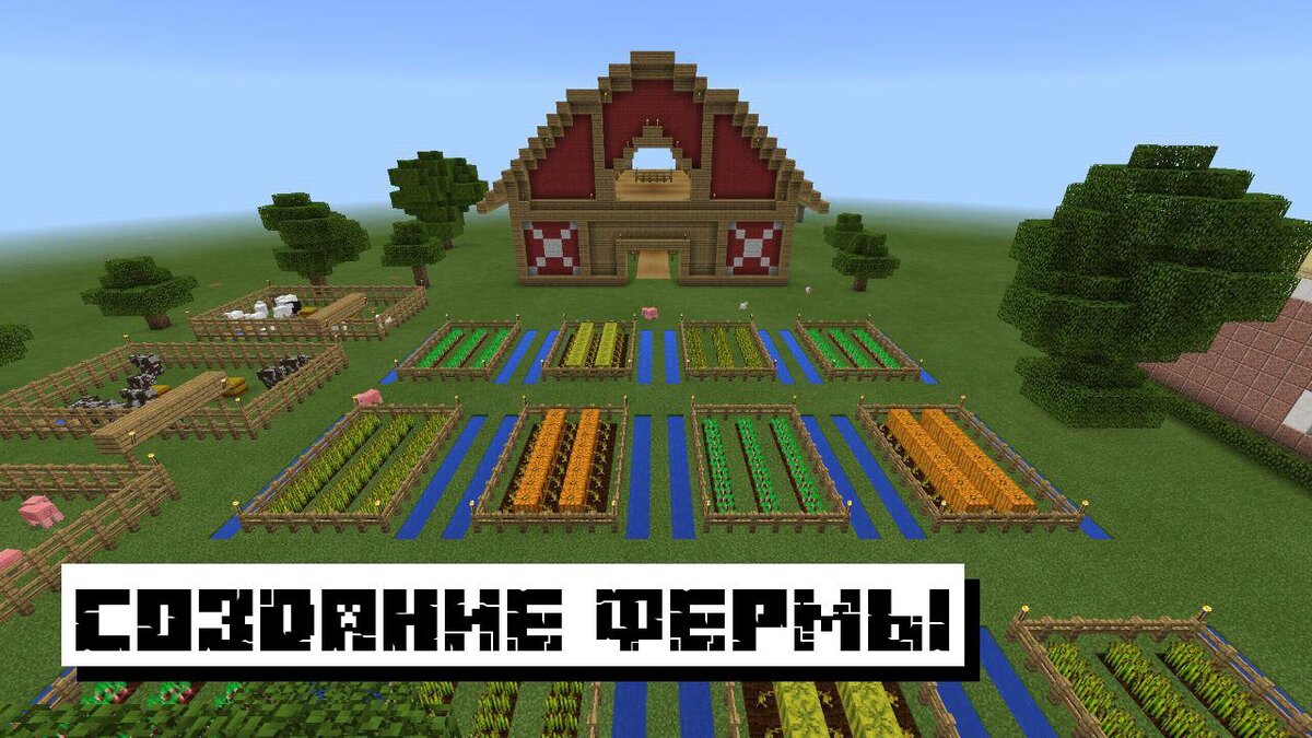 Как сделать Ферму в Майнкрафт: 4 простых шага | Планета Minecraft 2024 |  Дзен