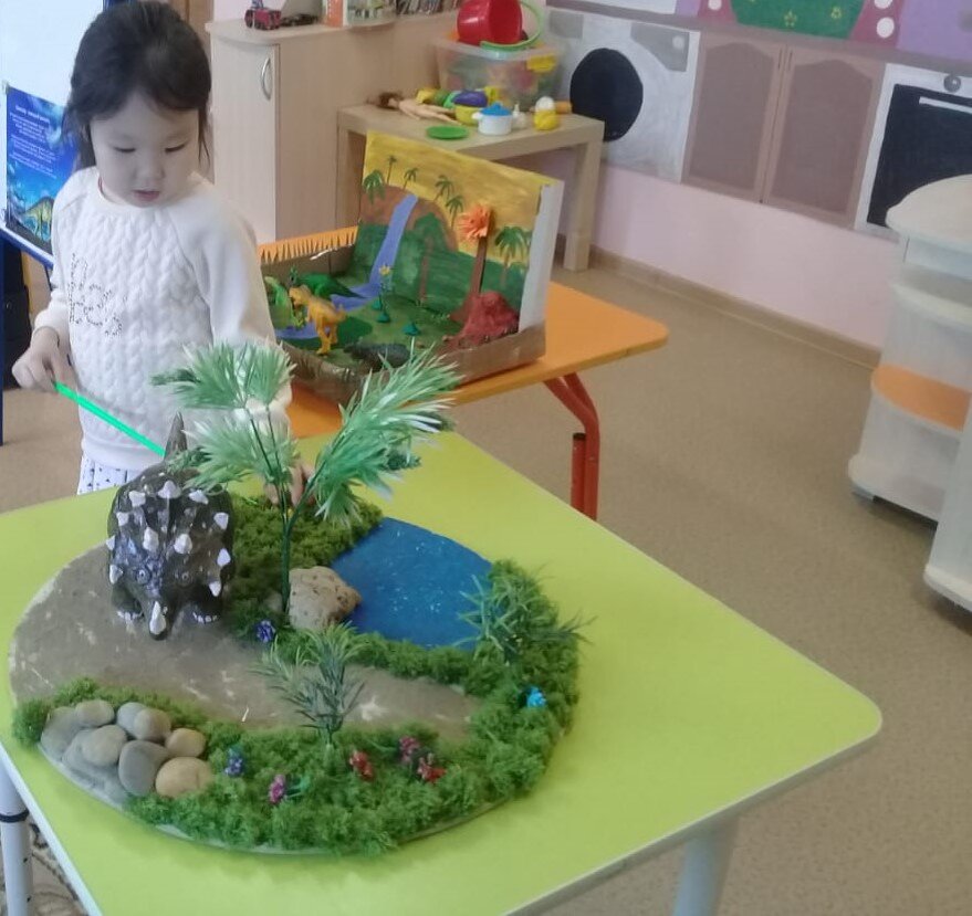 макет  "Жизнь трицератопса". Выступление. Фото автора.