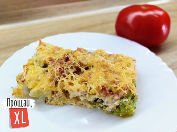 Запеканка из брокколи и куриной грудки с киви