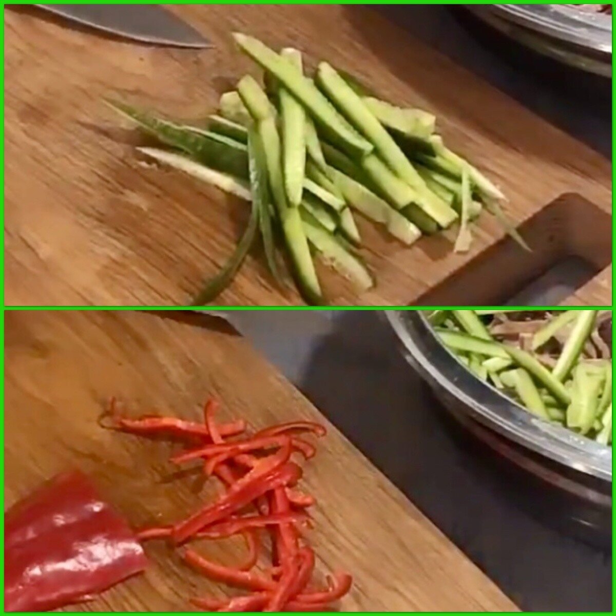 Все ингредиенты нарезаем соломкой