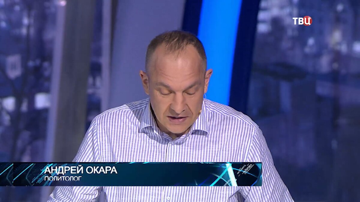 Стоп-кадр эфира программы "Право знать". Андрей Окара 