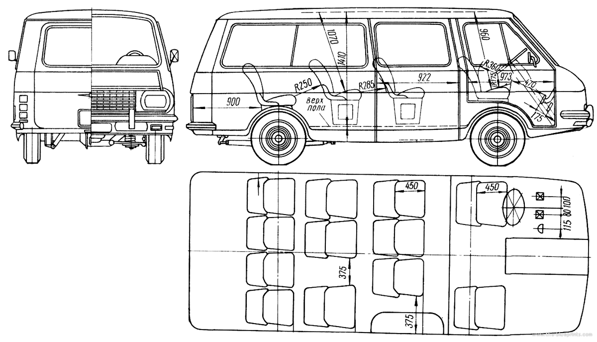 Чертёж минивен