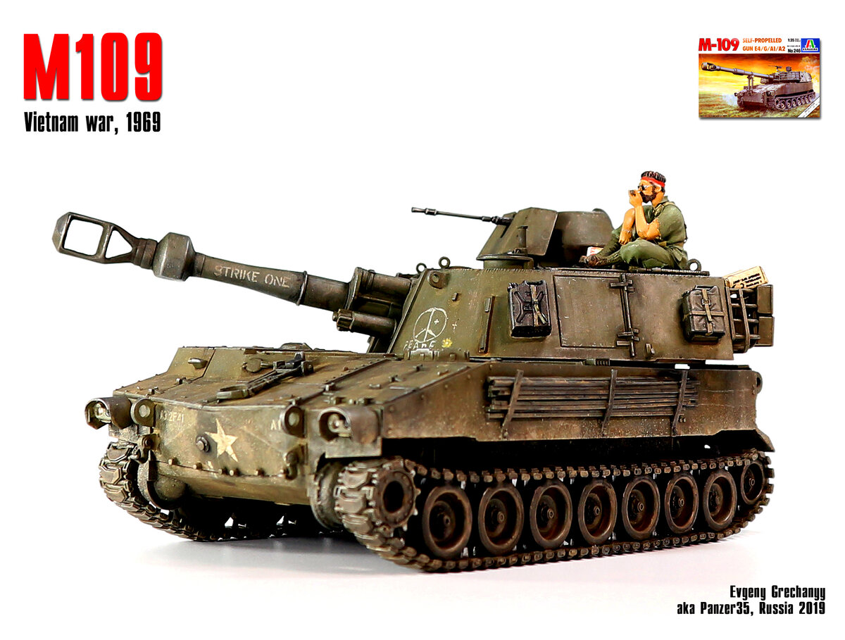 Доброе утро, Вьетнам: американская 155-мм САУ M109, 1969 г. (Italeri 246) |  Panzer35 | Дзен