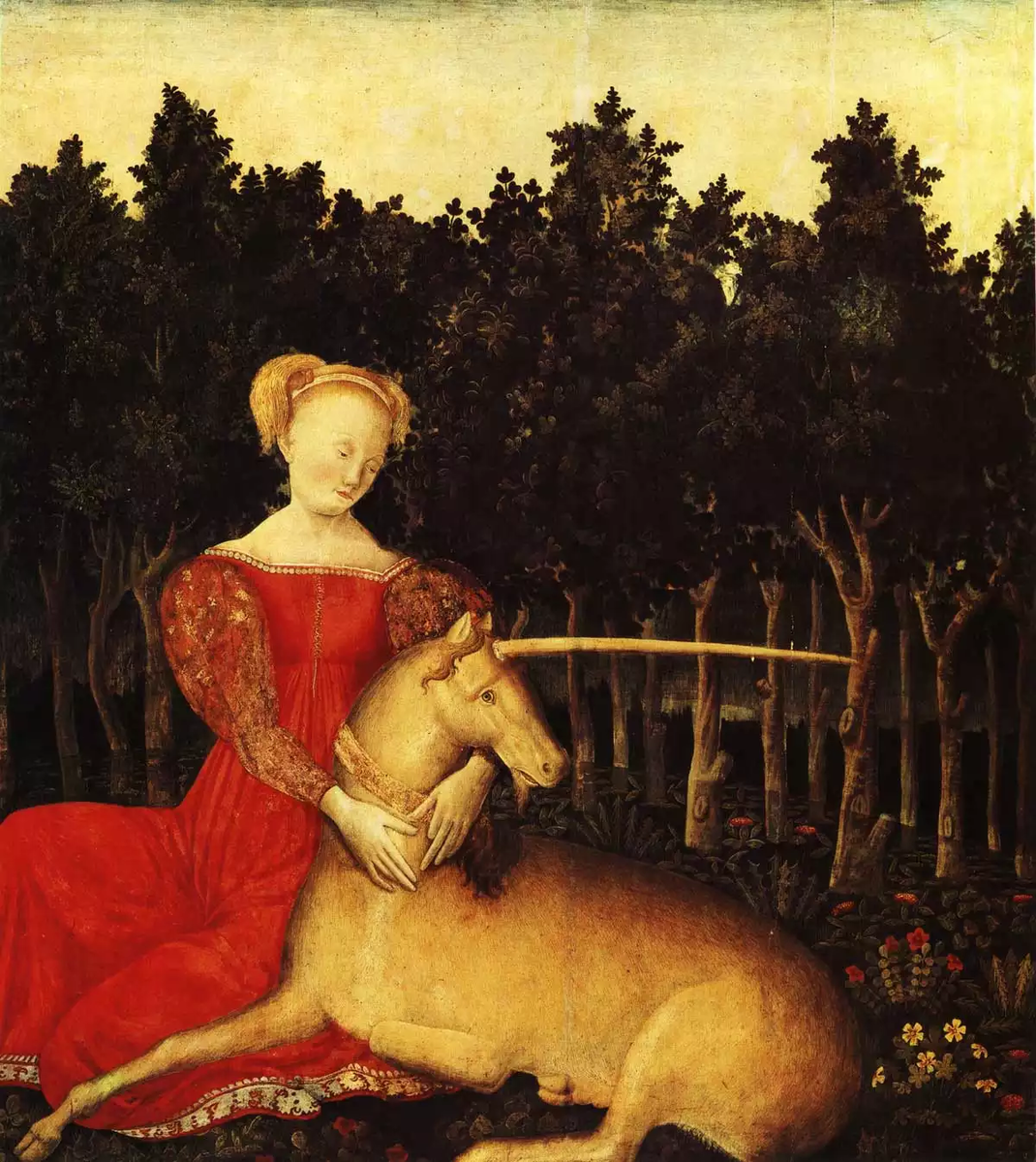 «Дама с единорогом», 1506. Доменикино. Дева с единорогом. Век единорога