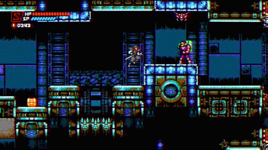 После концовки не разблокируются новые режимы или дополнительные развлечения, но того, что есть, достаточно. Желающие повыбивать «ачивки» могут попробовать пройти игру за три часа, а также игнорировать все улучшения, – будет трудно, но выполнимо. Однако, даже если вы не любитель подобных ограничений, обычное прохождение Cyber Shadow подарит столько положительных эмоций, что жалеть о покупке не придётся. Это игра для NES «на максималках» – с большой продолжительностью, интригующей историей, шикарной музыкой и местами трудным, но увлекательным геймплеем.

Плюсы: отличная ретростилистика, которой игра придерживается до самого конца; интригующий сюжет; разнообразный геймплей, регулярно подбрасывающий новые испытания и сюрпризы; не низкая, но и не запредельно высокая сложность; великолепный саундтрек.

Минусы: пара неудачных моментов заставят сквернословить (но не испортят общее впечатление).Актуально для платформы: XBOXSXСтудия Yacht Club Games очень много лет посвятила Shovel Knight и всевозможным дополнениям для своего шедеврального платформера, а в какой-то момент решила попробовать себя и в издательском деле. Сначала она помогла авторам сайд-скроллеров Azure Striker Revolt с распространением физических копий, а после этого обратила внимание на Cyber Shadow – творение разработчика-одиночки, которым он занимался больше трёх лет. Хотелось верить, что вкус у коллектива хороший, и Yacht Club в самом деле не ошиблась с выбором – год начался с яркого релиза, который хочется рекомендовать каждому.Будто затерянная классика
Со стороны Cyber Shadow кажется очень похожей на The Messenger: восьмибитная графика, в главной роли тоже ниндзя, бегать нужно из стороны в сторону, размахивая катаной, и так далее. Создатель новинки уверяет, что в The Messenger он пока не играл, да и в любом случае разработкой он занимался уже давно. Просто среди независимых творцов начала разгораться любовь к Ninja Gaiden. В конечном счёте мы от этого только выигрываем.

В отличие от той же The Messenger, Cyber Shadow чуть более старательно подражает играм с NES, включая Shadow of the Ninja, Batman и другую классику. Она напоминает потерянную давным-давно игру для древней консоли, которую портировали на более актуальные платформы, а это для проекта в духе ретро лучшая характеристика. Что-то подобное NES, конечно, едва ли смогла бы запустить: и количество эффектов порой велико, и анимации плавнее. Но в целом стилистика выдержана чудесно – в настройках даже предлагают включить ЭЛТ-фильтр.Подобный платформинг становится трудным, лишь когда рядом начинают летать противники.Играется новинка тоже замечательно: и управление удобное, и геймплей разнообразный, и даже сюжет интригующий. В роли полукиборга-получеловека по имени Тень мы просыпаемся в инкубационной камере и постепенно узнаём детали случившегося и подробности об этой вселенной. Робот Л-Гион сообщает о взрыве в городе Мека-Сити, глава региона пропала и нуждается в помощи, некий доктор Проген захватил членов клана и питается их сущностью, а у самого героя почти не осталось жизненных сил.

С каждым диалогом становится всё интереснее, что будет дальше, да и оставленные на трупах записки стараешься не пропускать, равно как и терминалы с крупицами информации. Здесь бывают как обычные беседы персонажей, так и «видеоролики» со статичными картинками в духе игр с NES, и всё это так удачно чередуется с игровым процессом, что Cyber Shadow хочется проходить взахлёб. Тут и неожиданные повороты есть, и традиционные для научной фантастики темы вроде безопасности андроидов, обитающих среди людей.Тон повествования здесь намного серьёзнее, чем в The Messenger.Ничего лишнего
Придумывать новое и смешивать жанры автор не стал – Cyber Shadow представляет собой поделённый на десять продолжительных уровней платформер. Персонаж исследует локации, дерётся, иногда встречается с боссами и за победу над ними получает улучшения – сначала это сюрикэны и приёмы с использованием катаны, а потом отскоки от стен и рывки. Если на первых порах вы просто прыгаете туда-сюда и режете мечом беспомощных врагов, то уже к середине приходится убегать от опасностей, на лету кидать сюрикэны и куда активнее нажимать на кнопки геймпада.

Сложность не снижается – наоборот, чем дальше проходишь, тем чаще будешь погибать. Это далеко не классические Ninja Gaiden, но и не лёгкая прогулка – в некоторых ситуациях игра вынуждает использовать все изученные навыки, иначе пройти её станет значительно труднее. Стреляющие с разных сторон противники, сбивающие с крошечных платформ дроны, моментально убивающие при падении на них шипы – с этим и многим другим предстоит столкнуться главному герою (к счастью, далеко не в каждом эпизоде).Иногда лучше не спешить, а методично устранять врагов.При этом к дизайну локаций вопросы возникают редко. Да, есть пара дурацких моментов, которые следовало бы подсократить или изменить, но расставленные повсюду контрольные точки и моментальные возрождения после гибели уже делают Cyber Shadow заметно легче игр с NES. Кстати, при необходимости в настройках можно полностью поменять управление даже на консолях – бег по двойному нажатию не так удобен, как с зажатым LT или RT. Очень жаль, что я додумался залезть в это меню лишь после победы над финальным боссом.

Немного упрощают геймплей контрольные точки, которые не только сохраняют прогресс, но и могут предложить бонусы вроде восстановления здоровья и энергии, а также особых предметов. Поначалу я брезговал лишней помощью, но во второй половине игры несколько раз сдался – слишком уж привлекательные временные улучшения предлагаются. Дрон, стреляющий вместе с вашими ударами; восполняющий энергию робот; защищающий от снарядов щит – за активацию этих предметов даже несколько достижений дают, так что разработчик явно не против их использования. Иногда подобные вещи можно найти в сундуках или разрушаемых стенах, но следует помнить, что при получении урона они теряют здоровье и после пары пропущенных снарядов исчезают.Щит трудно назвать очень полезным предметом, зато выглядит он стильно.Всё как надо
Если не считать пару не самых удачных эпизодов, игру хочется лишь хвалить. Драки с боссами увлекательны, хоть их и убиваешь чаще всего с первого или второго раза (кроме финального – там готовьтесь помучиться). Противники достаточно разнообразны, чтобы приходилось часто менять тактику: одних сюрикэнами закидывать, у других парировать снаряды. На локациях есть секретные комнаты, где спрятаны улучшения здоровья и энергии, а иногда просто попадаются забавные «пасхалки».

Особенно впечатляет саундтрек – уж сколько подобной музыки мы слышали в ретроиграх, но она по-прежнему способна удивлять. Композитор Энрике Мартин (Enrique Martin) так проникся вселенной игры, что не просто сочинял треки для конкретных уровней, а писал музыку, подходящую проекту в целом, – и уже на основе этих композиций разработчик создавал некоторые эпизоды. Получился прекрасный симбиоз саундтрека и геймплея – на каждом уровне думаешь, что лучше уже не будет, но тузы в рукаве у Мартина всё не заканчиваются.Со всеми включёнными фильтрами игра выглядит так.Над всем, кроме саундтрека, в одиночку трудился Аарне Хунцикер (Aarne Hunziker) – финский разработчик, приложивший руку к нескольким проектам студии Frozenbyte. Хотя среди независимых творцов создание чего-либо без посторонней помощи – явление не такое уж редкое (совсем недавно вышла Pumpkin Jack, сделанная одним человеком), объём проделанной работы в подобных проектах всё равно поражает. В Cyber Shadow практически никогда не приходится посещать старые локации, много отлично реализованных идей, а прохождение занимает около шести часов.***