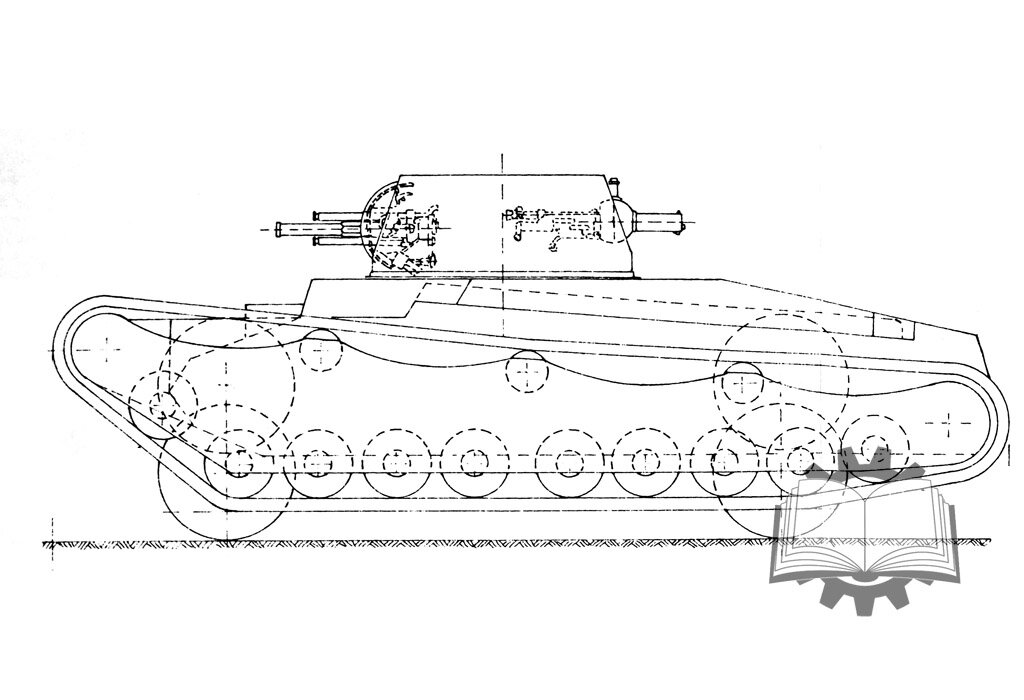 Проект среднего колесно-гусеничного танка Škoda SKV, конец 1931 года.