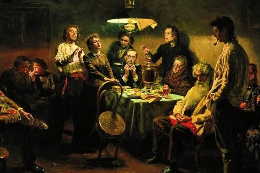 Маковский Владимир Егорович «Вечеринка» 1897г.