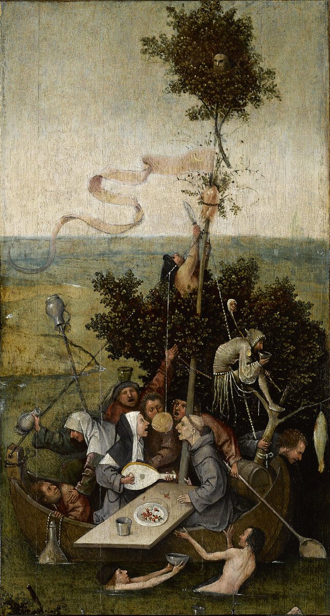 Иллюстрации: Иероним Босх, «Корабль дураков», 1495—1500. 