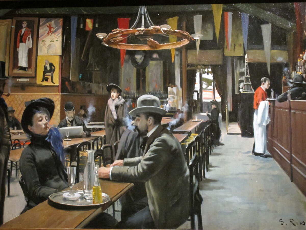 Художник Сантьяго Русинол «Кафе на Монмарте», 1890 год