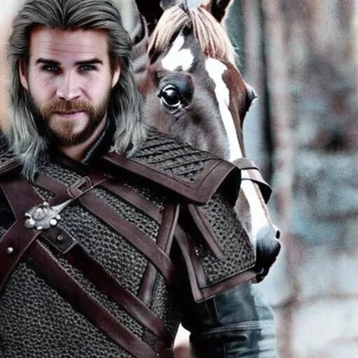 Новый Геральт в сериале «Ведьмак» — Лиам Хемсворт вместо Генри Кавилла. Изображения сгенерированы нейросетью Stable Diffusion    📷