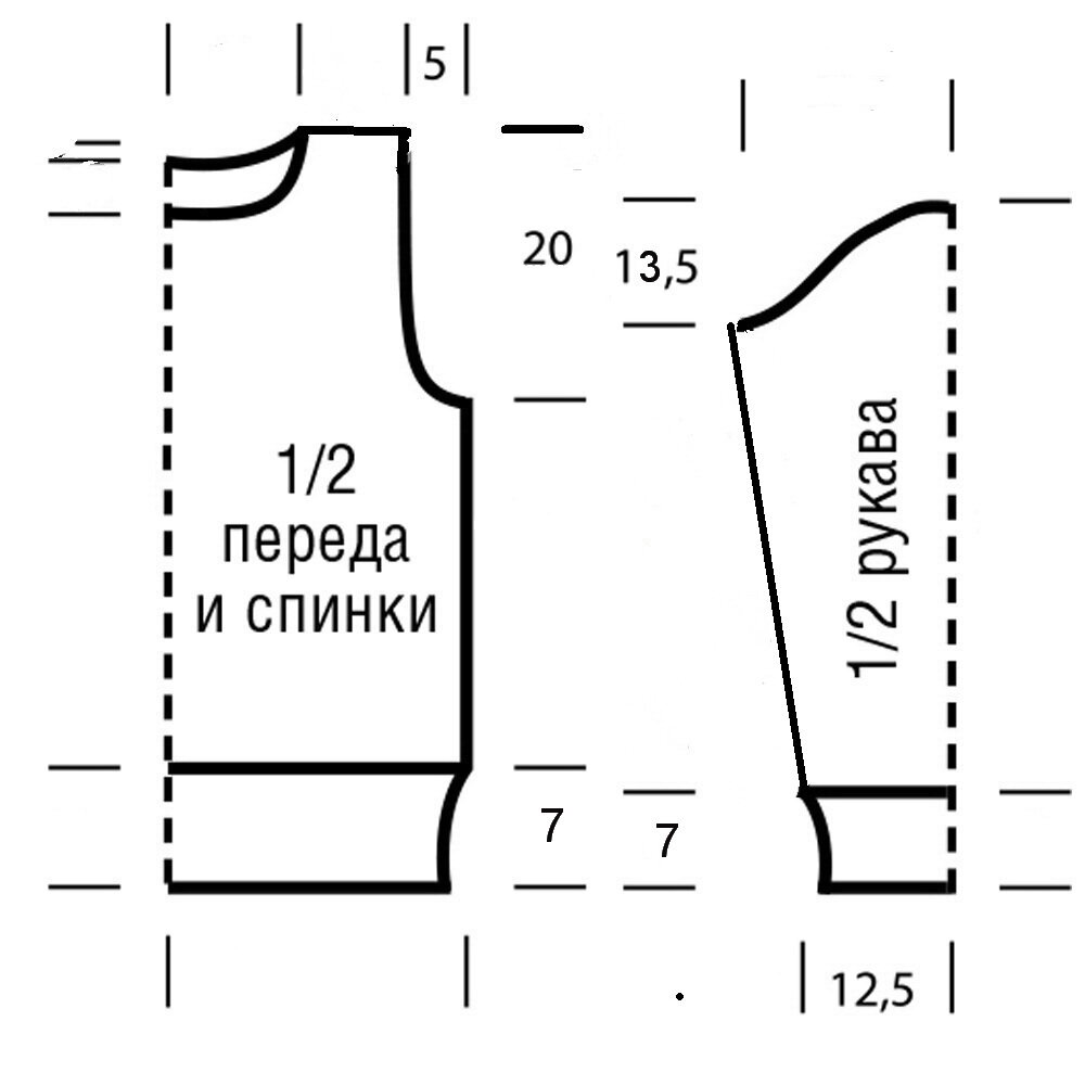 Футболка связать спицами схема рисунка и выкройка