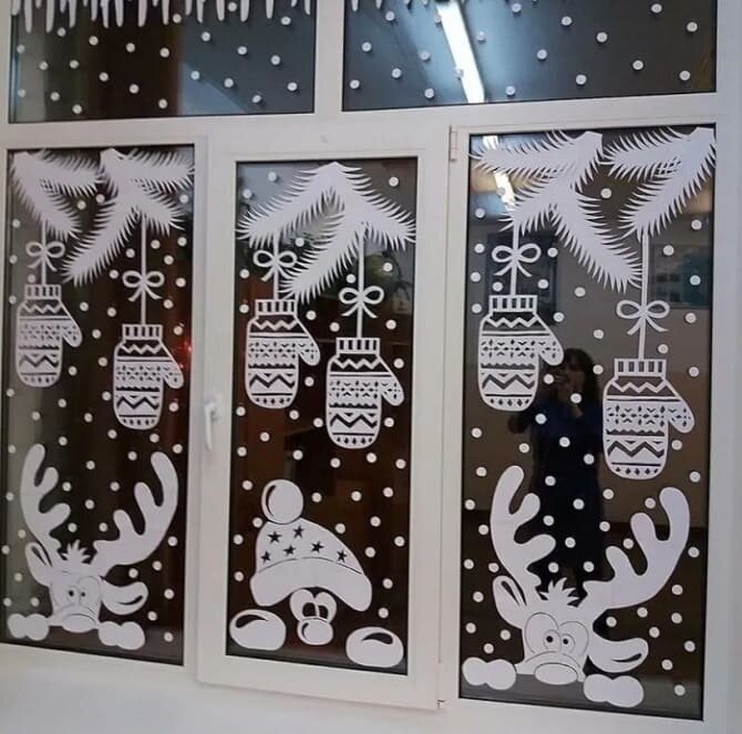 Вытынанки и трафареты на окна на Новый Год шаблоны для вырезания из бумаги